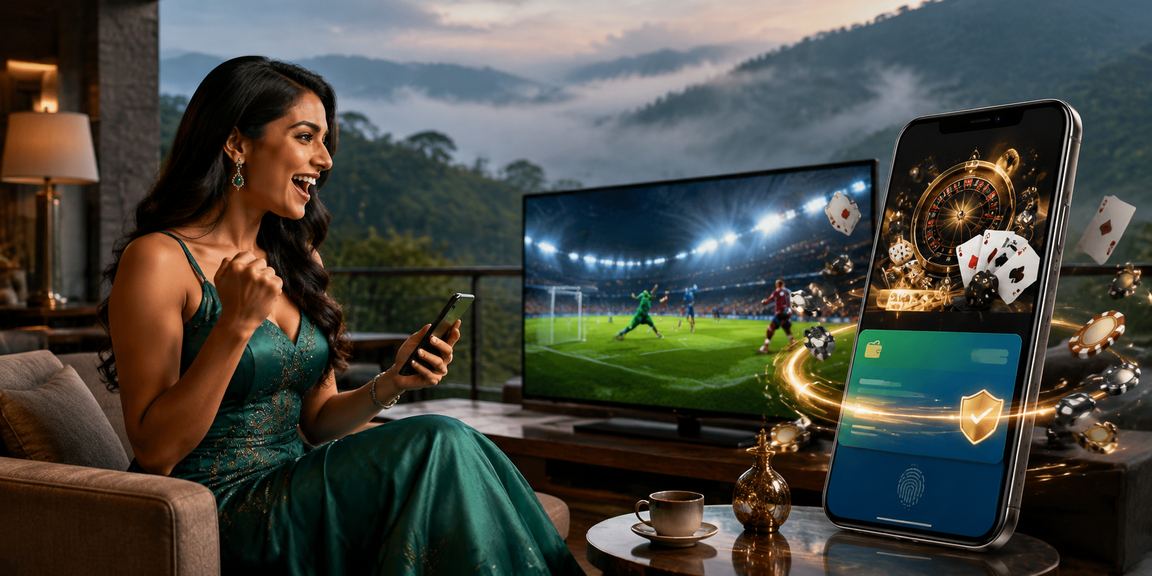 A user browsing gb444 Sports Events on mobile amid the scenic hills of Bandarban