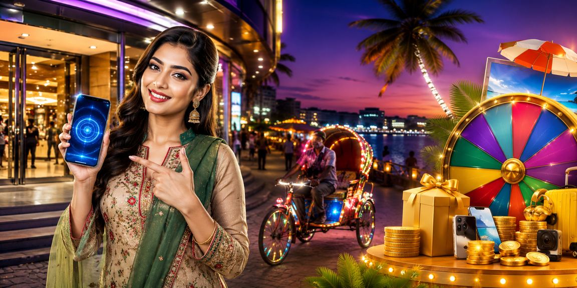 ঢাকায় সমুদ্রের পরিবেশে মোবাইলে অনলাইন বেটিং উপভোগ করছেন একজন ব্যবহারকারী